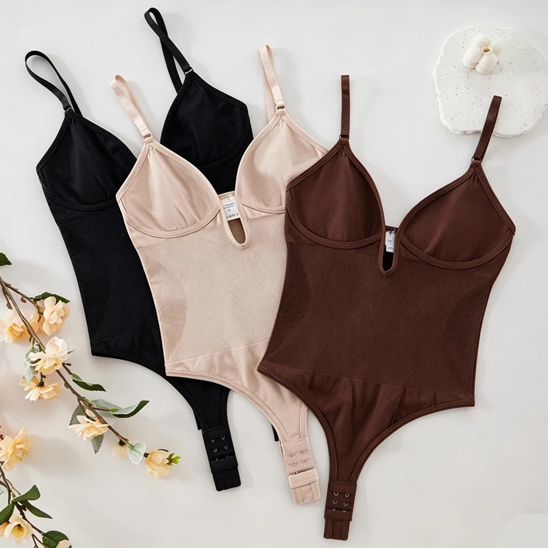 Shapewear Bodysuit Firm - بدلة نسائية بدون ظهر لتشكيل الجسم،